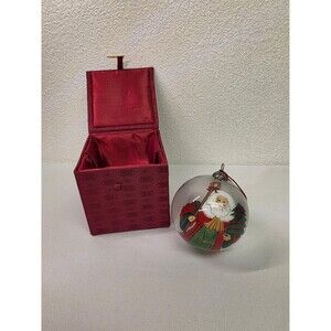Collectible Vintage Figi inside art old fashioned Santa Glass Christmas ornament